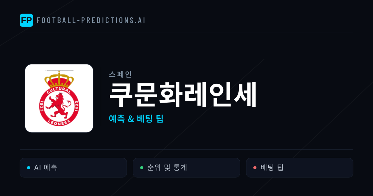 쿠문화레인세 축구 예측 & 통계