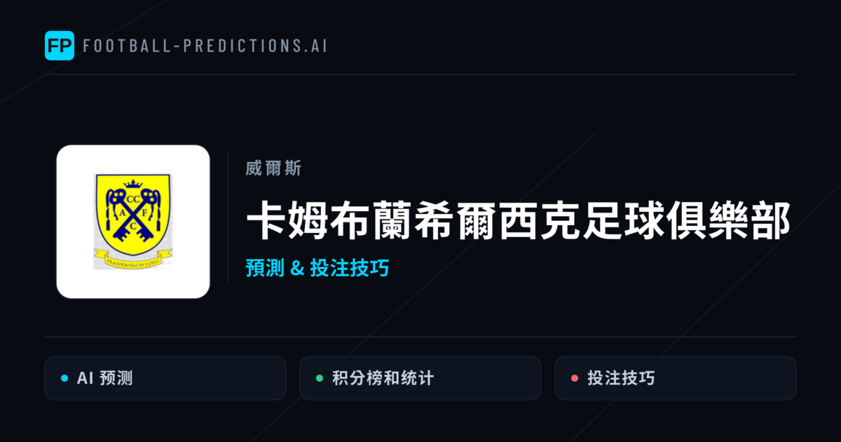 卡姆布蘭希爾西克足球俱樂部 運彩分析|足球預測與數據