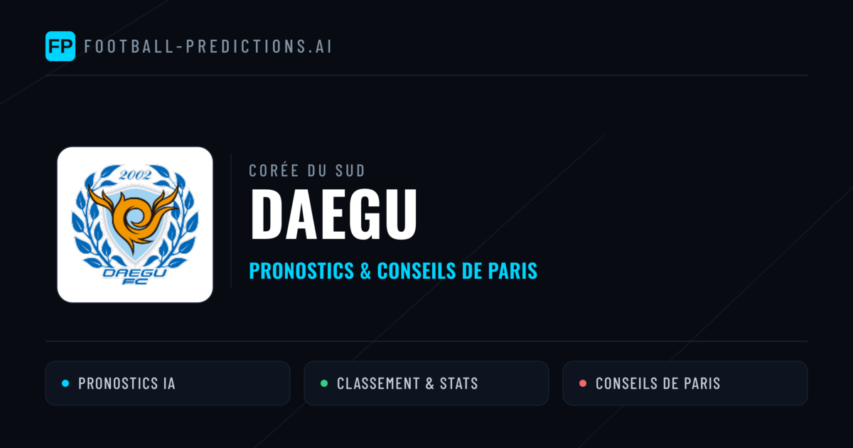 Daegu Pronostics & Statistiques