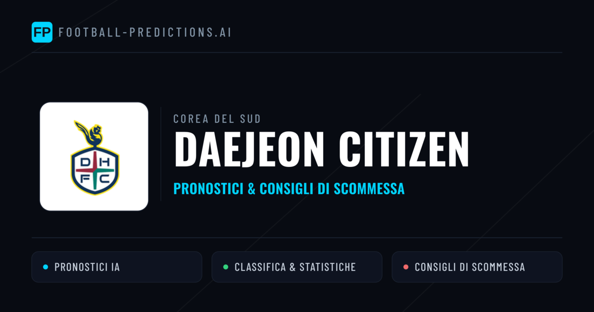 Pronostici e Statistiche Daejeon Citizen