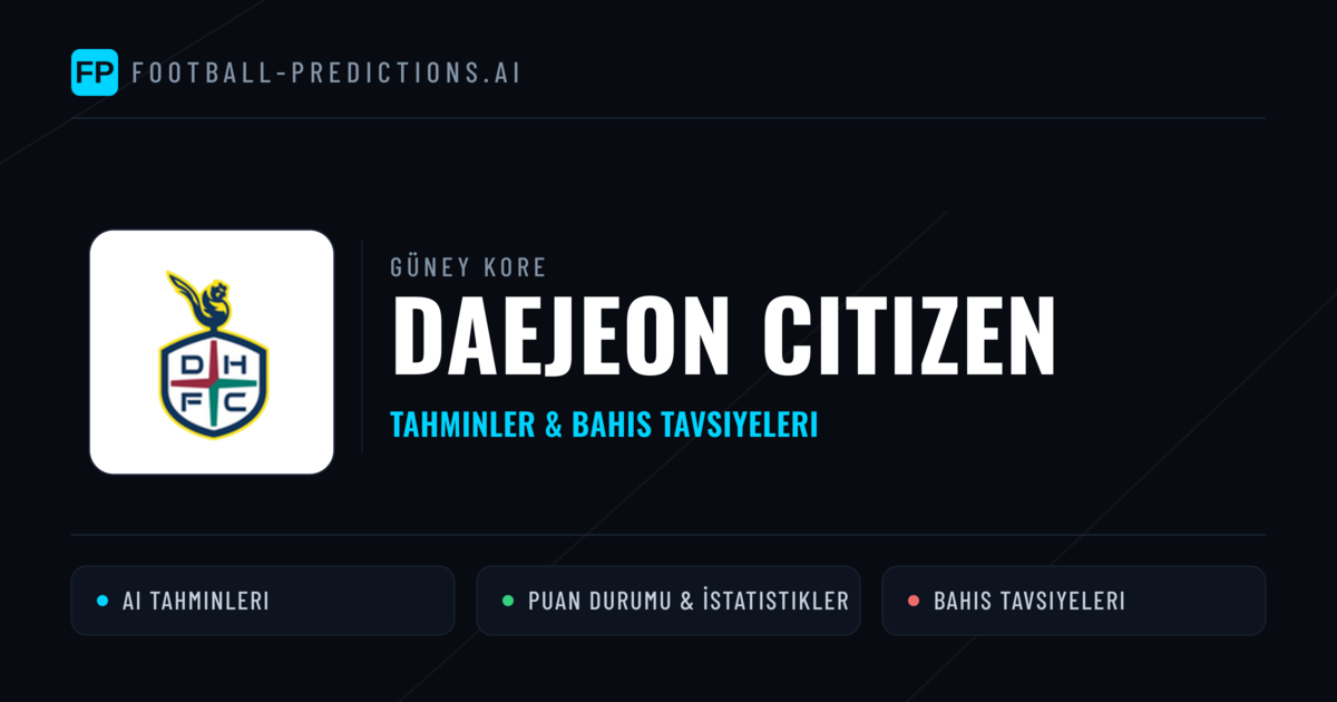Daejeon Citizen Tahminleri & İstatistikler