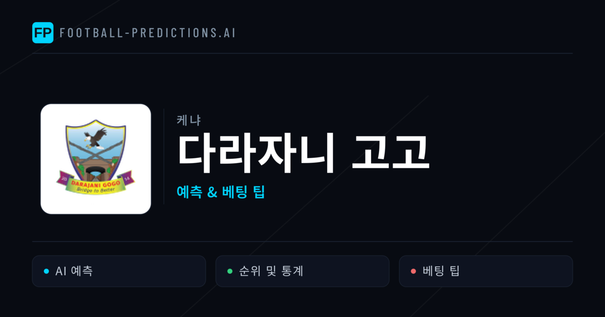다라자니 고고 축구 예측 & 통계