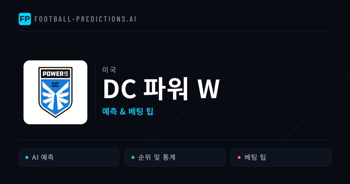 DC 파워 W 축구 예측 & 통계