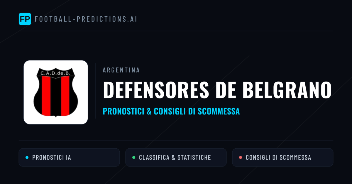 Pronostici e Statistiche Defensores de Belgrano