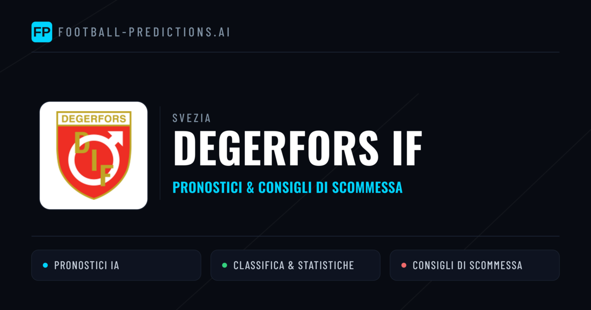 Pronostici e Statistiche Degerfors IF