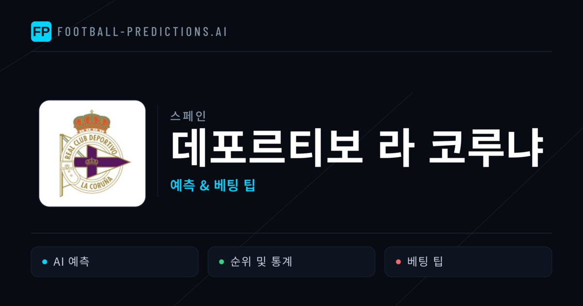 데포르티보 라 코루냐 축구 예측 & 통계