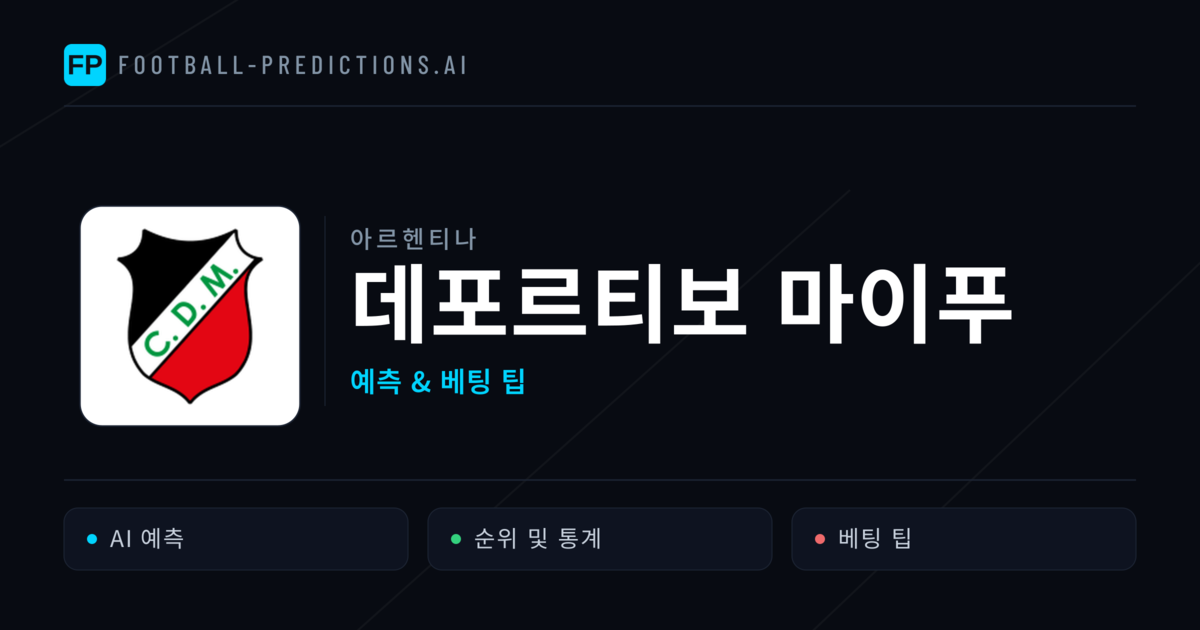 데포르티보 마이푸 축구 예측 & 통계