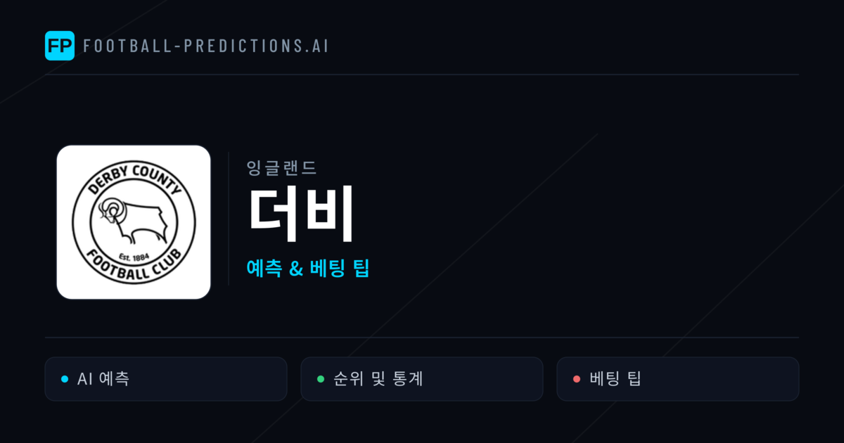 더비 축구 예측 & 통계