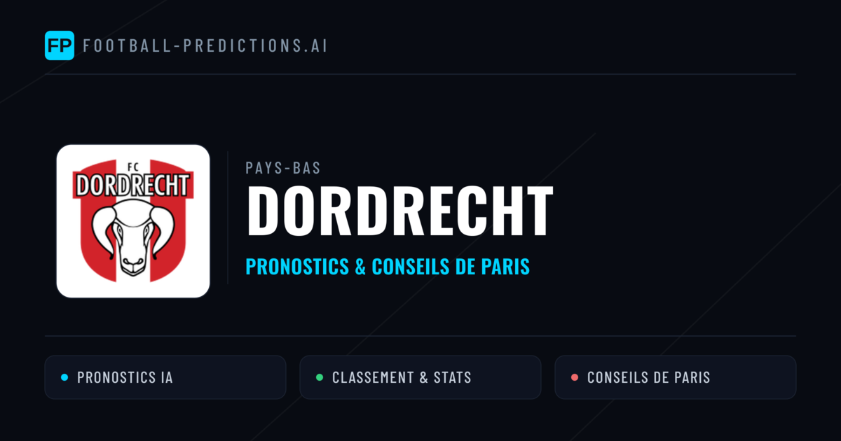 Dordrecht Pronostics & Statistiques