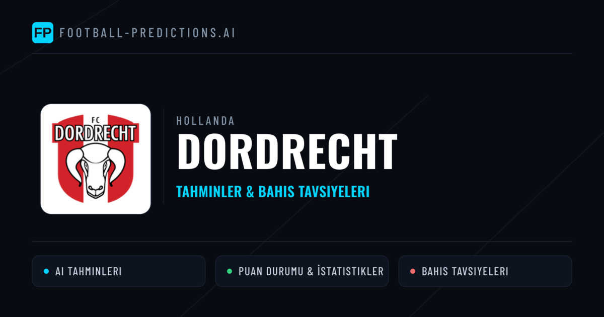 Dordrecht Tahminleri & İstatistikler