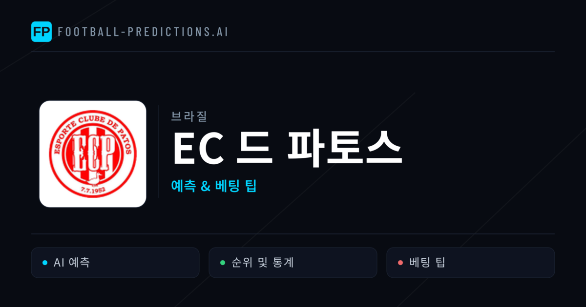 EC 드 파토스 축구 예측 & 통계