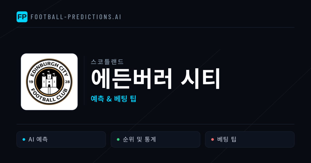 에든버러 시티 축구 예측 & 통계