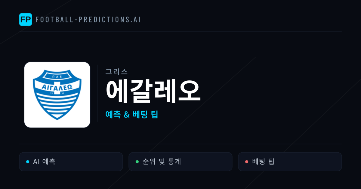 에갈레오 축구 예측 & 통계