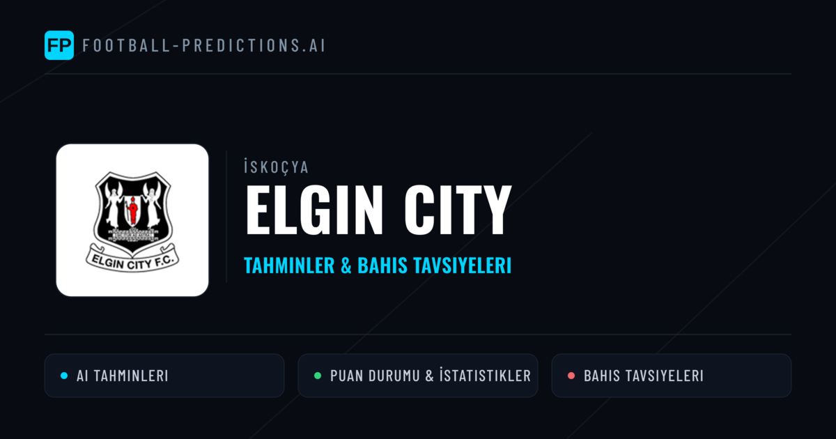 Elgin City Tahminleri & İstatistikler