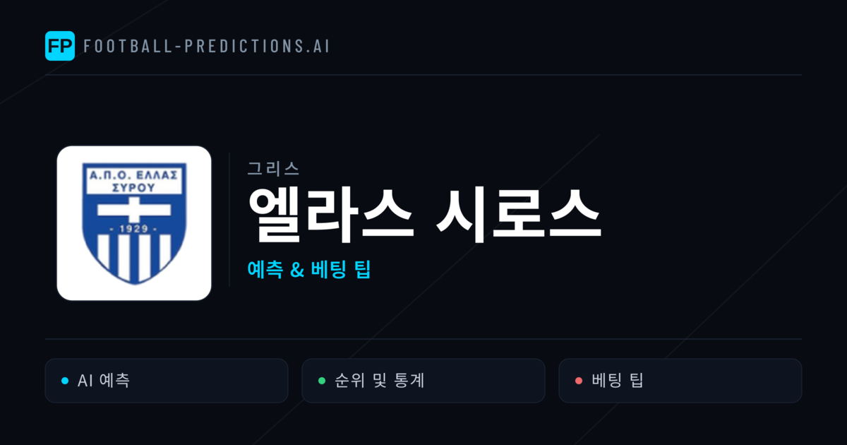 엘라스 시로스 축구 예측 & 통계