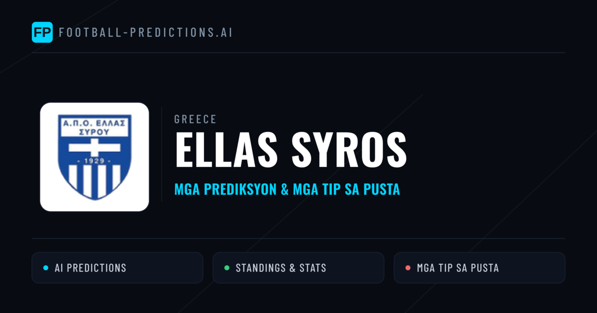 Ellas Syros Predictions & Stats