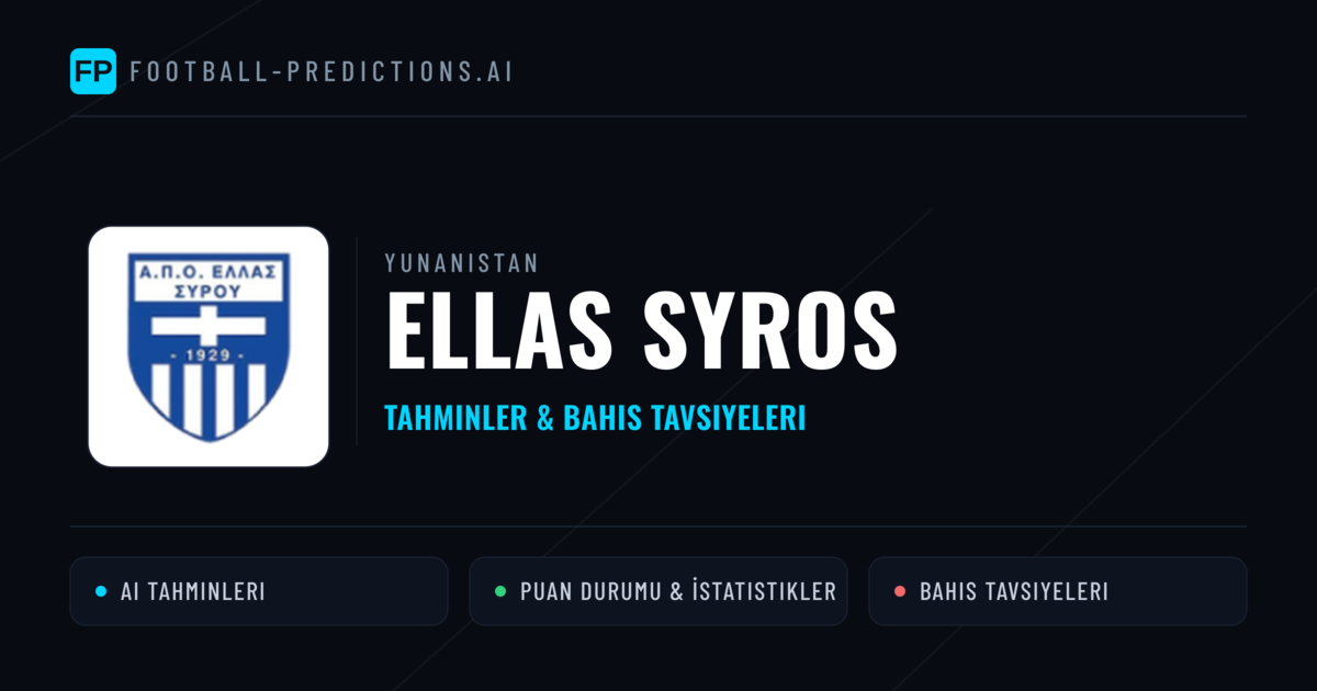 Ellas Syros Tahminleri & İstatistikler