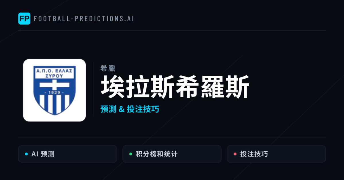 埃拉斯希羅斯 運彩分析|足球預測與數據