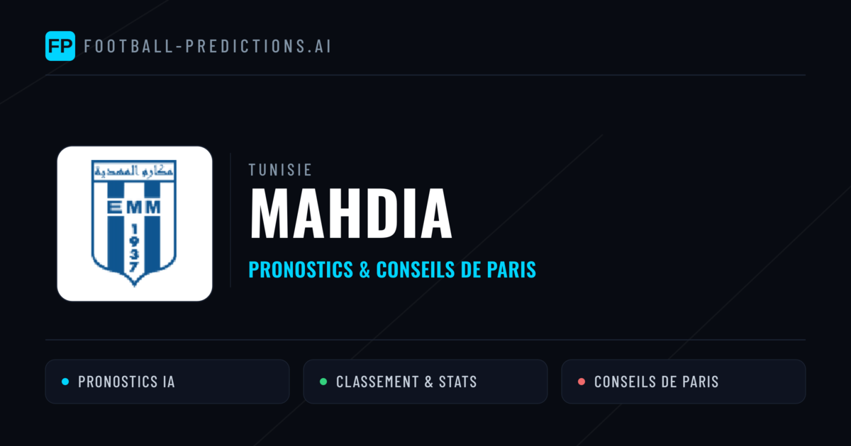 Mahdia Pronostics & Statistiques