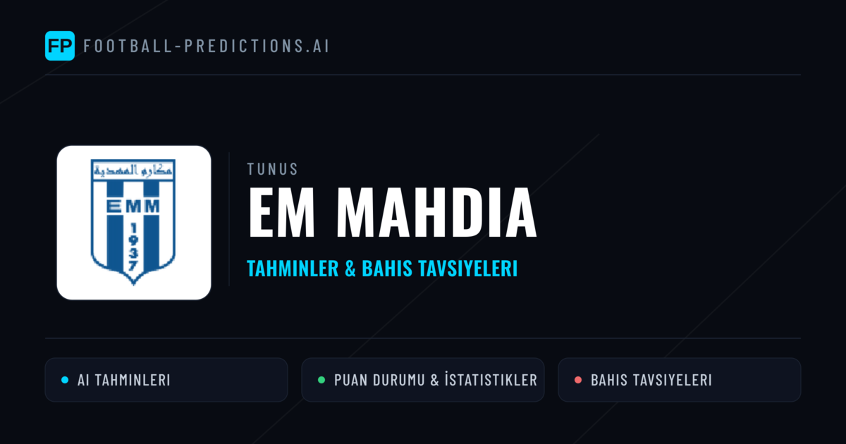 EM Mahdia Tahminleri & İstatistikler