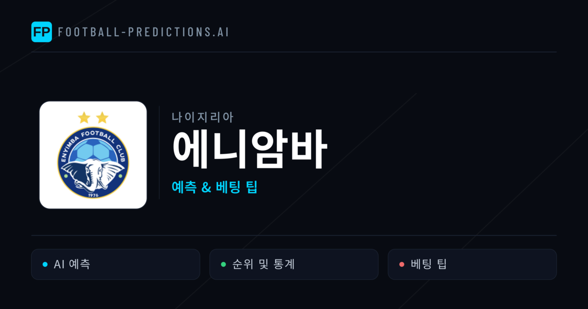 에니암바 축구 예측 & 통계