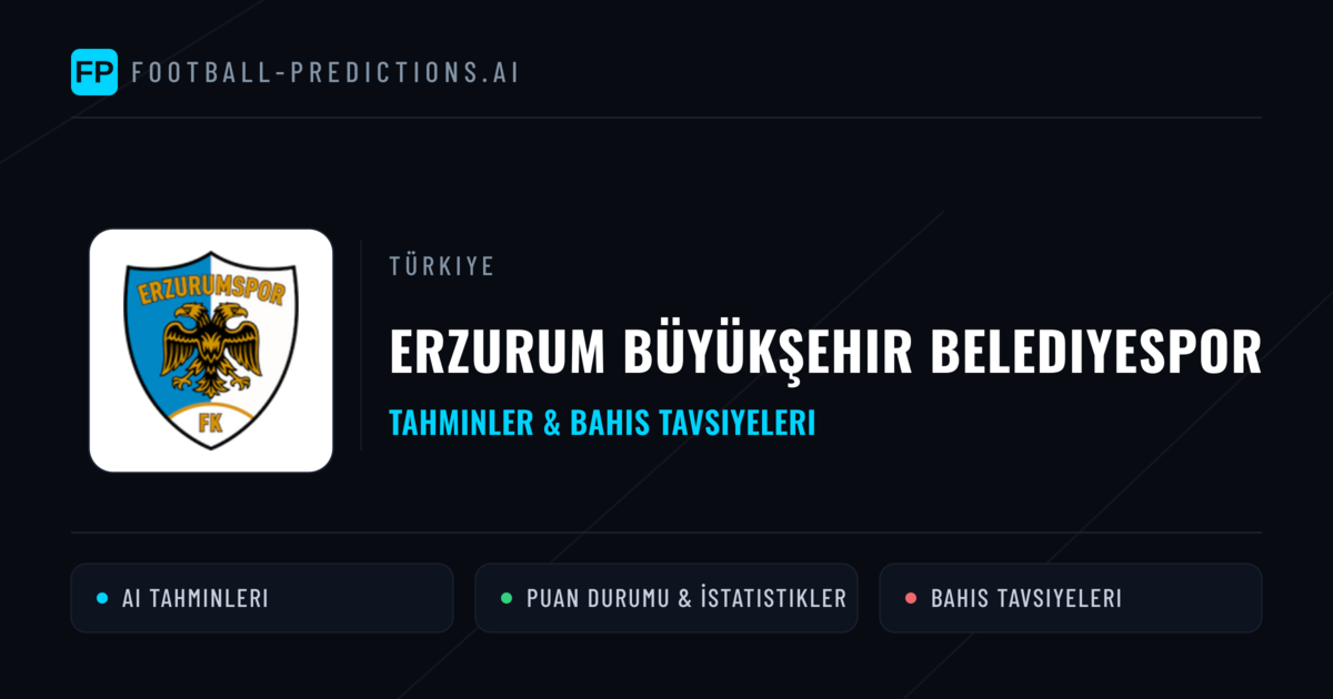 Erzurum Büyükşehir Belediyespor Tahminleri & İstatistikler
