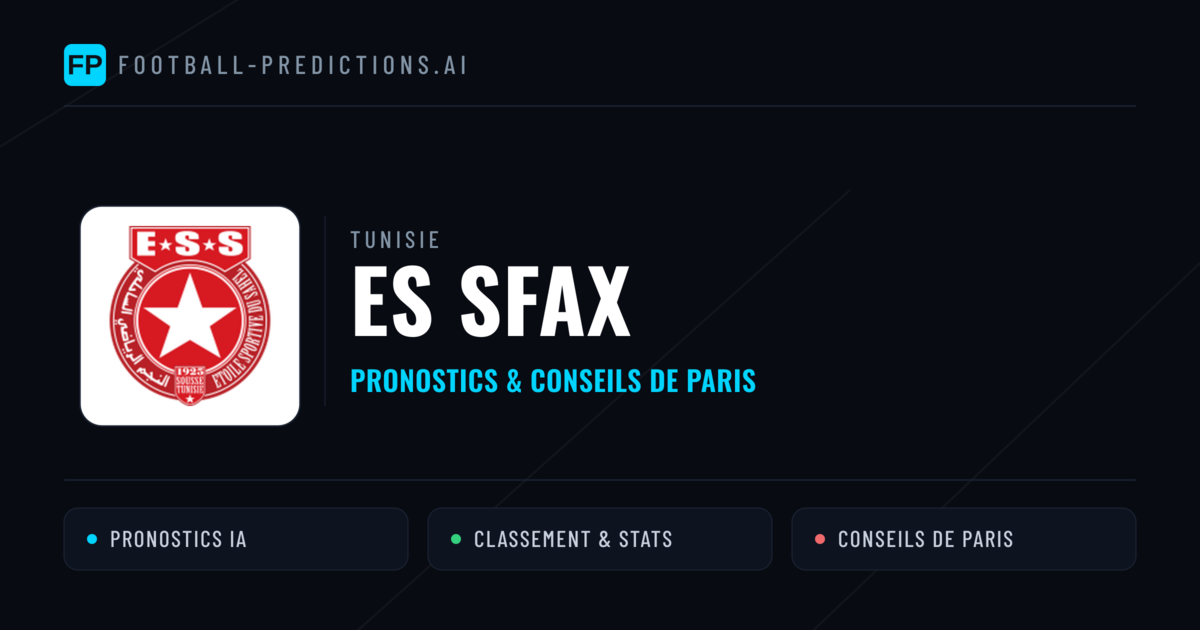 ES Sfax Pronostics & Statistiques