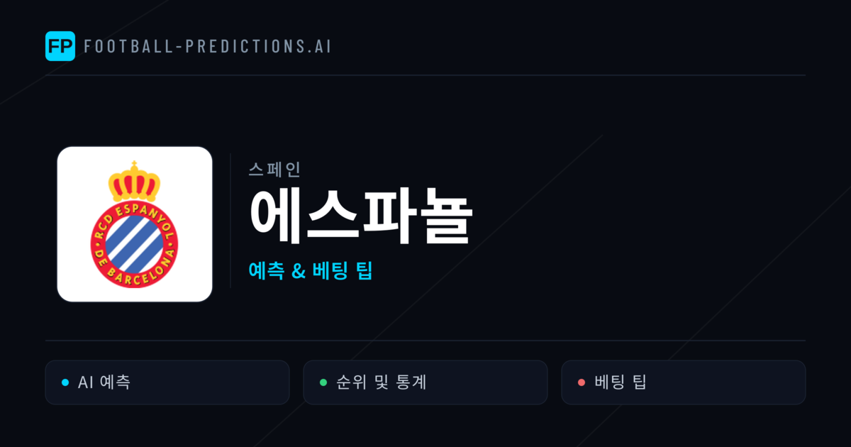 에스파뇰 축구 예측 & 통계