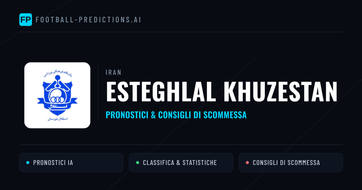 Pronostici e Statistiche Esteghlal Khuzestan