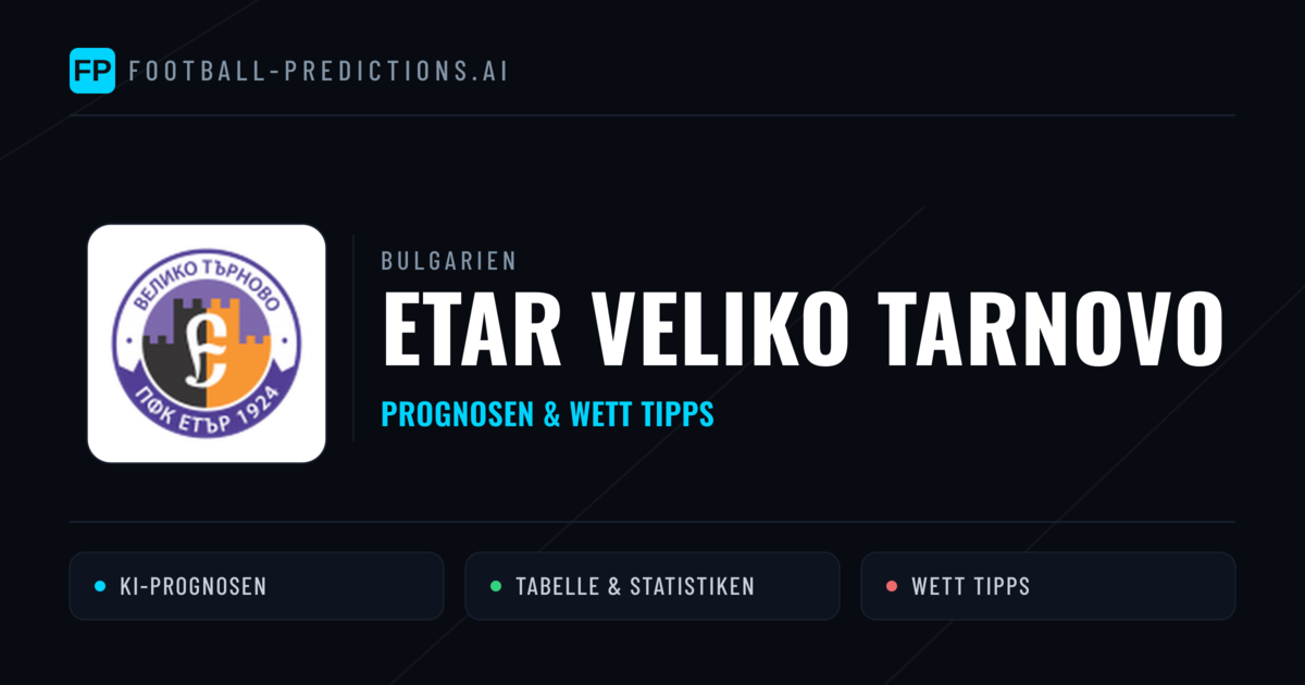 Etar Veliko Tarnovo Prognosen & Statistiken
