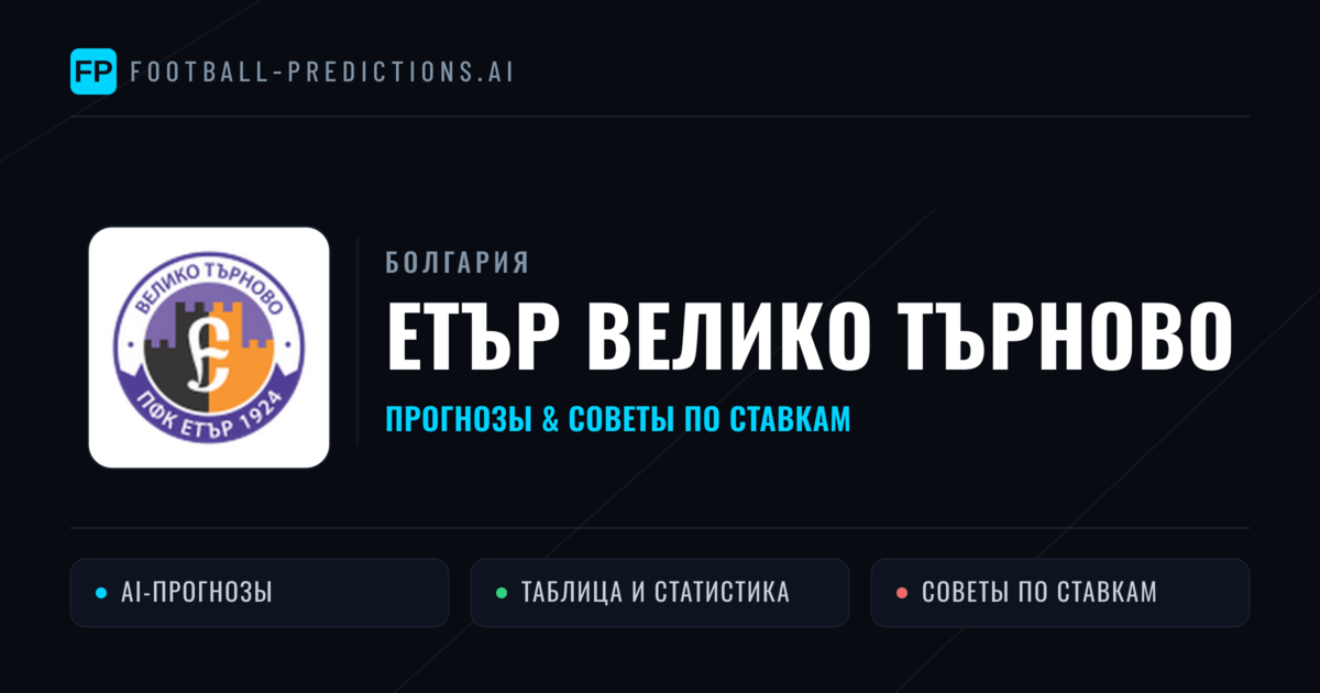 Етър Велико Търново прогнозы и статистика