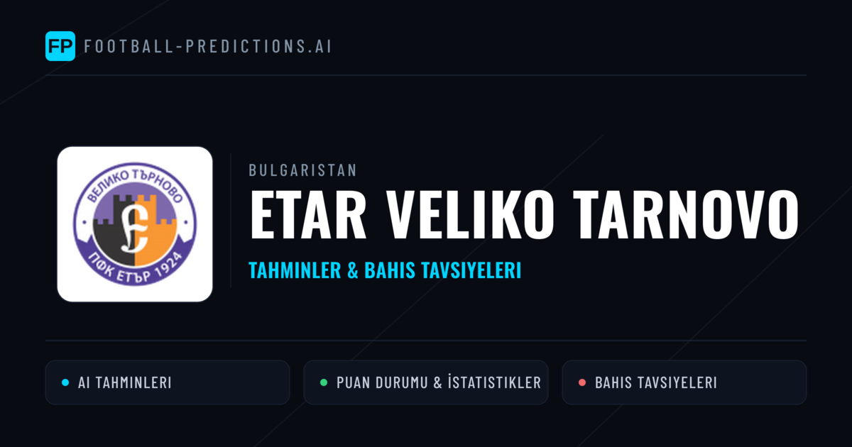 Etar Veliko Tarnovo Tahminleri & İstatistikler