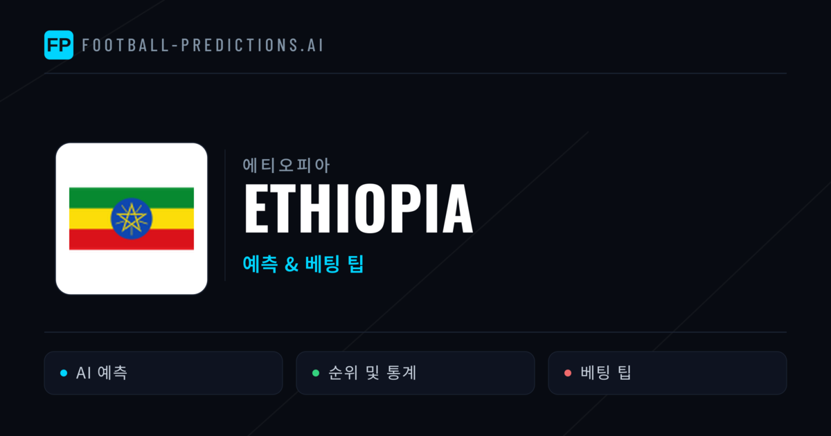 Ethiopia 축구 예측 & 통계