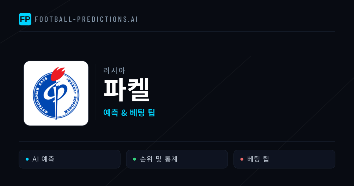 파켈 축구 예측 & 통계