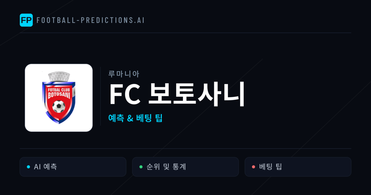 FC 보토사니 축구 예측 & 통계