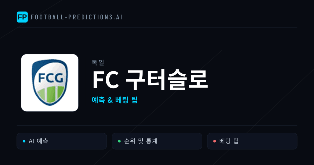 FC 구터슬로 축구 예측 & 통계