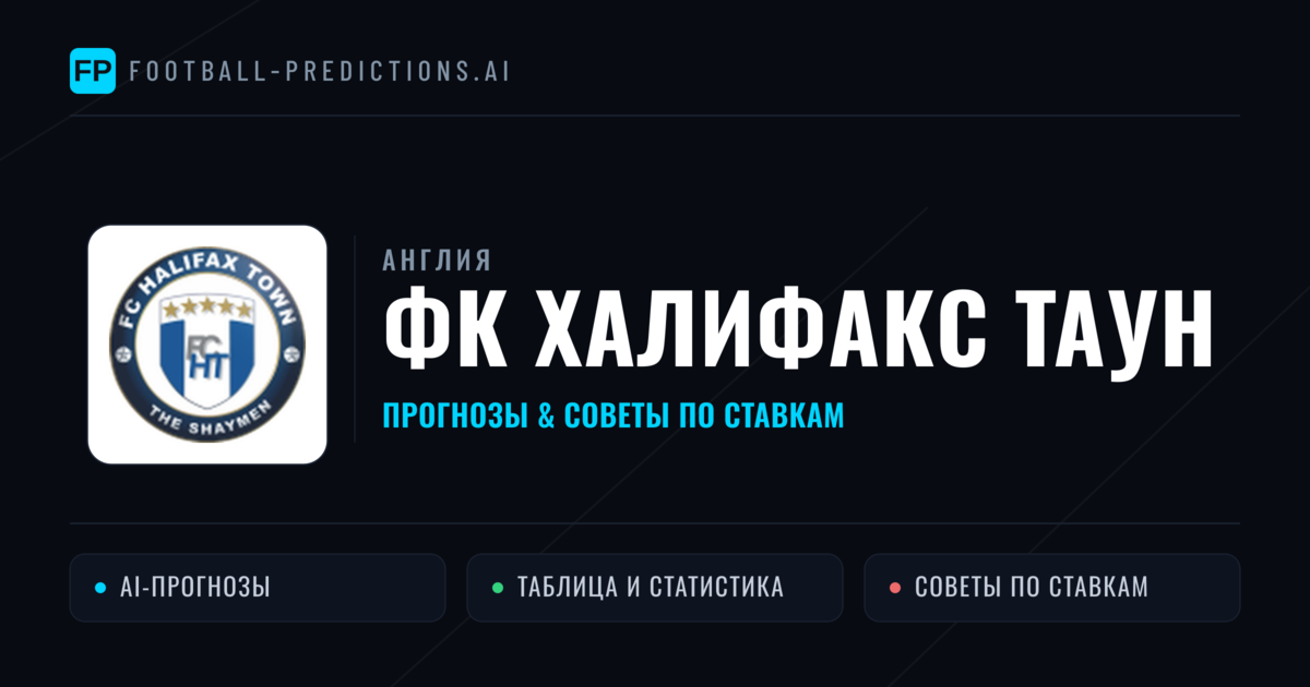 ФК Халифакс Таун прогнозы и статистика