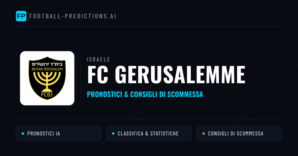 Pronostici e Statistiche FC Gerusalemme