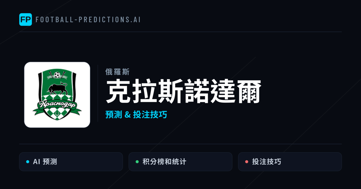 克拉斯諾達爾 運彩分析｜足球預測與數據