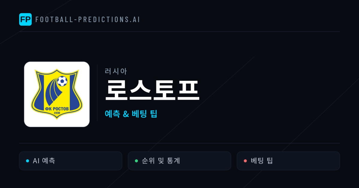 로스토프 축구 예측 & 통계