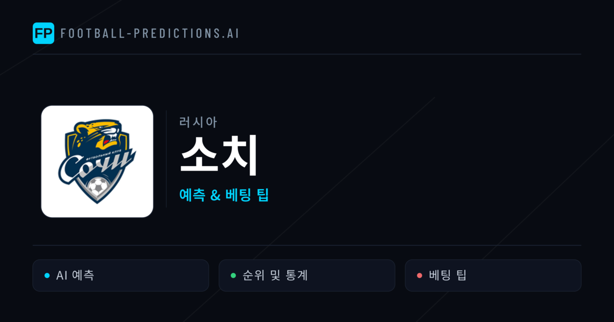 소치 축구 예측 & 통계
