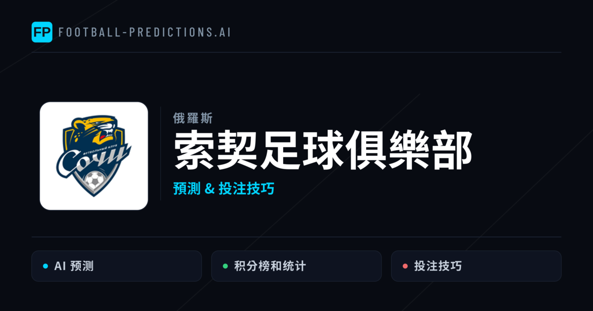 索契足球俱樂部 運彩分析|足球預測與數據