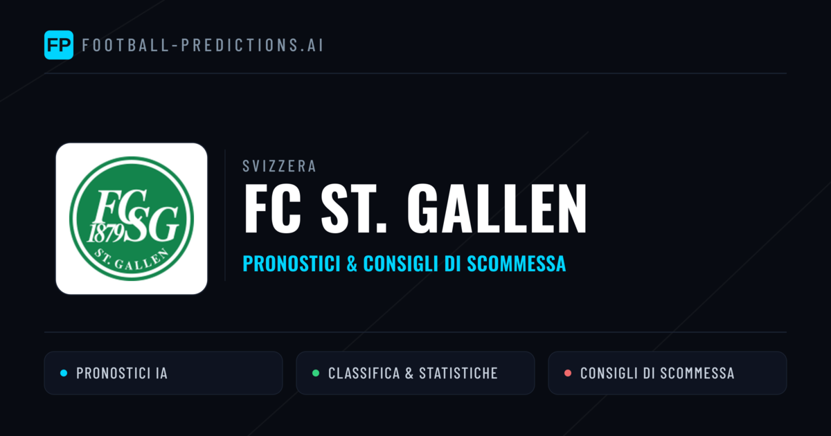 Pronostici e Statistiche FC St. Gallen