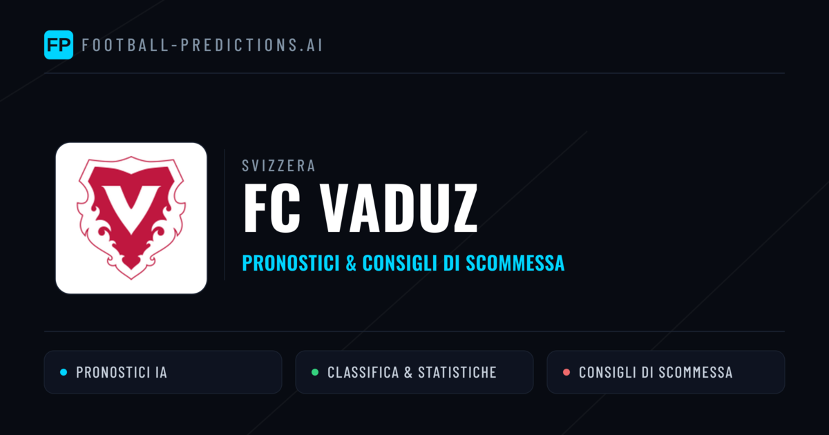 Pronostici e Statistiche FC Vaduz