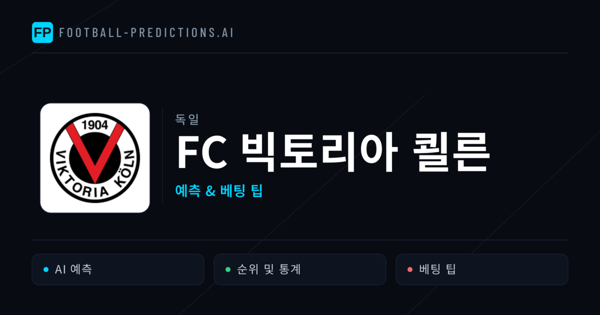 FC 빅토리아 쾰른 축구 예측 & 통계