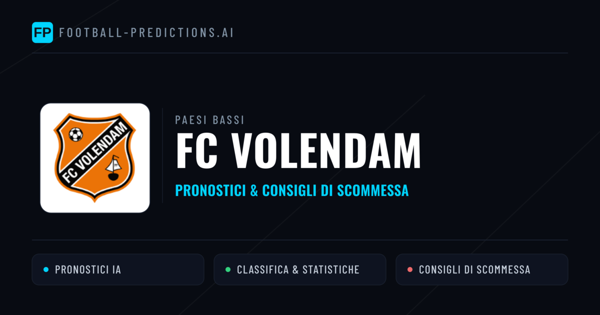 Pronostici e Statistiche FC Volendam