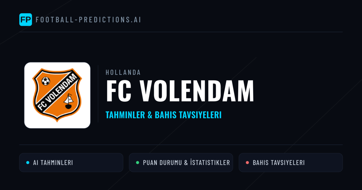 FC Volendam Tahminleri & İstatistikler