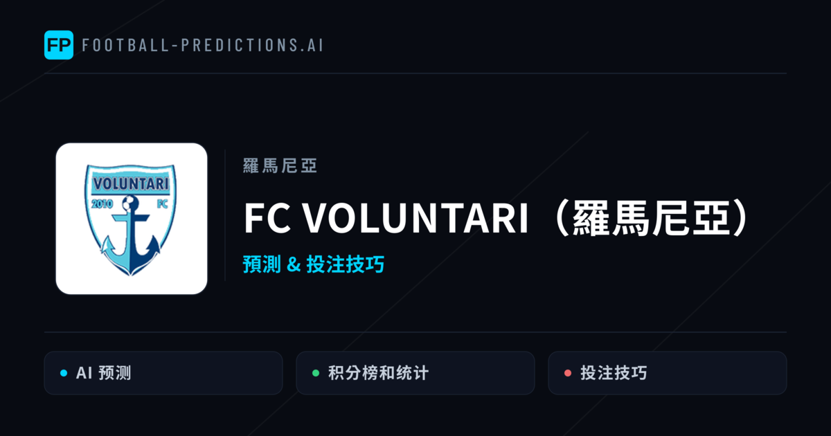 FC VOLUNTARI（羅馬尼亞） 運彩分析｜足球預測與數據