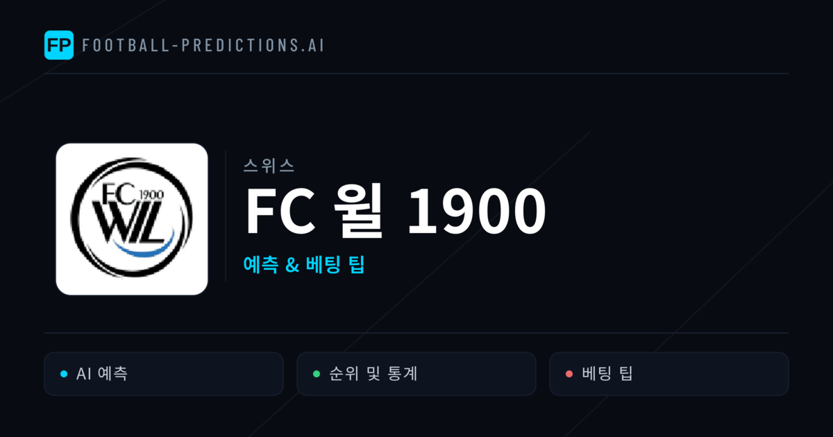 FC 윌 1900 축구 예측 & 통계