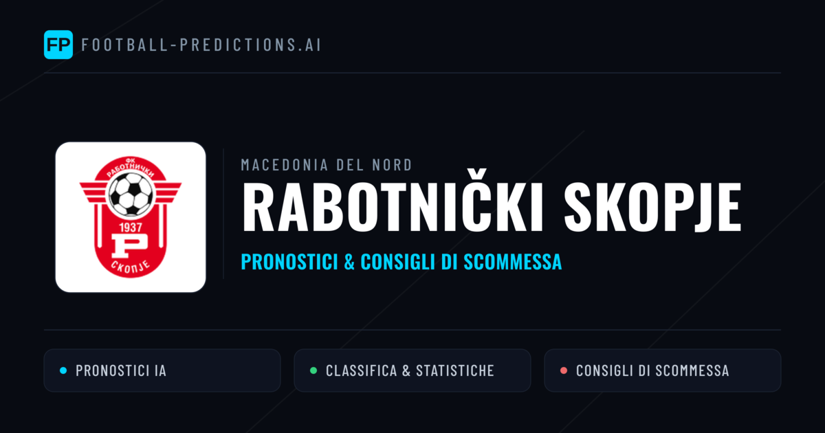 Pronostici e Statistiche Rabotnički Skopje